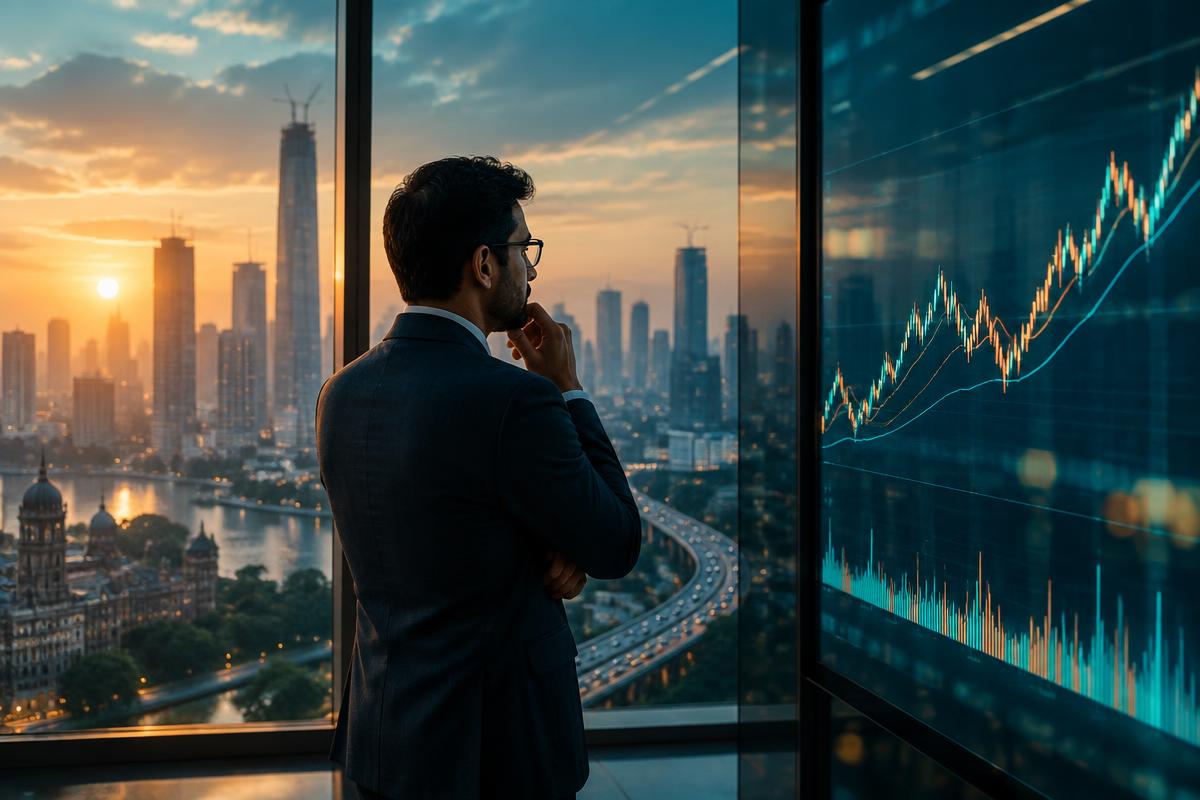 Financial professional looking at market movements